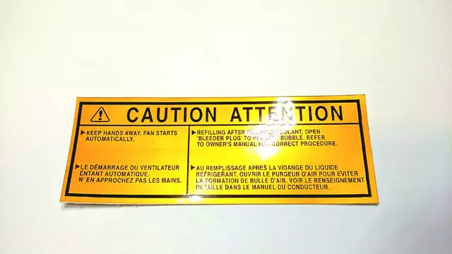 91551AA041 - Cooling System: Caution Label for Subaru: Forester, Impreza Image