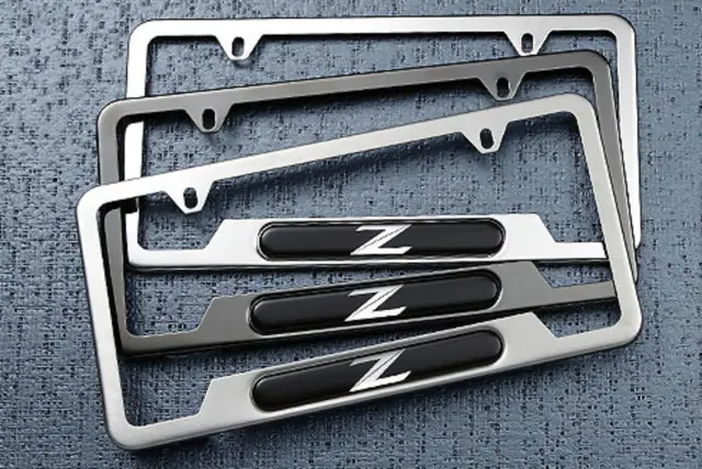 999MBZV000 - Exterior: License Plate Frame (With Z Logo) - Polished for Nissan: 350Z, 370Z, Altima, NV3500 Image