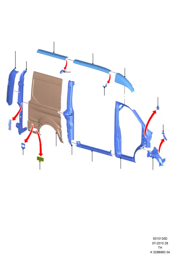 EK4Z61279D46A - Body: Quarter Panel for Ford Image