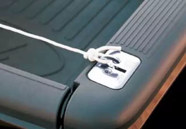 XC3Z99000A64AA - Exterior: Stainless Steel Bed Hooks for Ford: E-350 Super Duty, E-450 Super Duty, F-150, F-250 Super Duty, F-350 Super Duty, F-450 Super Duty, F-550 Super Duty, Ranger Image