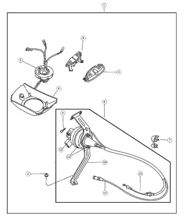 56021332AB - Steering: Speed Control Switch, Right for Dodge: Dakota, Durango, Ram 1500, Ram 2500, Ram 3500 Image