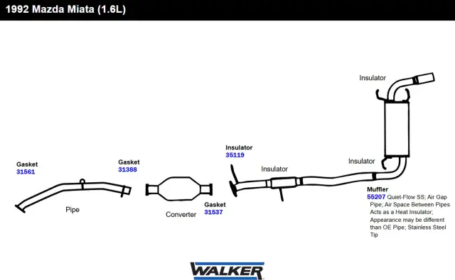 55207 - : Exh Muffler Assembly for Walker Exhaust Image