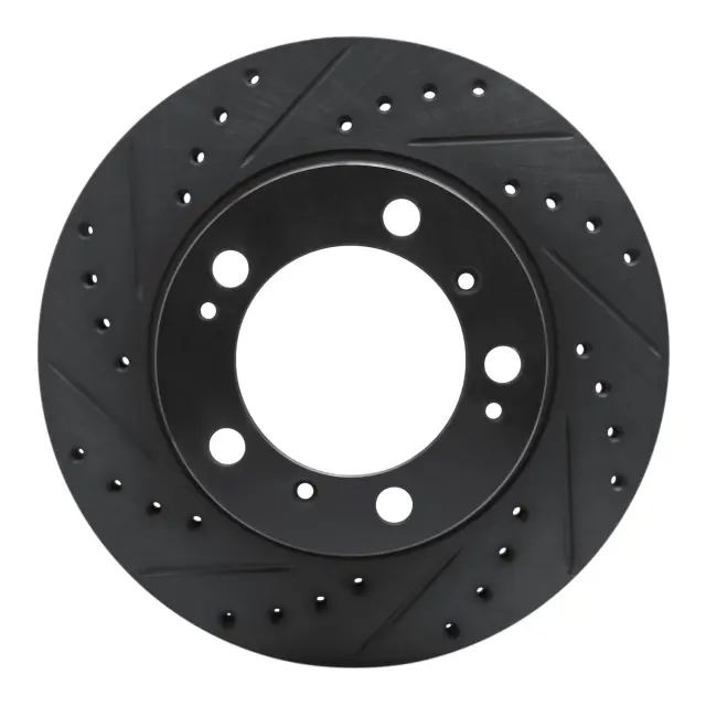 63302029L - Brakes &amp; Brake Parts: DFC Brake Rotor - Drilled and Slotted - Black for DYNAMIC FRICTION Image