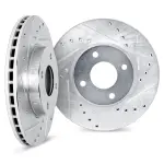 700276145 - : DFC Brake Rotors - Drilled &amp; Slotted - Silver for DYNAMIC FRICTION Image