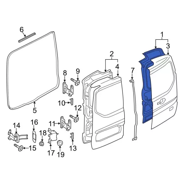 Door Assembly Rear - Ford (DT1Z-6140010-AP)
