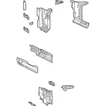 1W6Z7602500AA - Body: Hinge Pillar for Ford Image