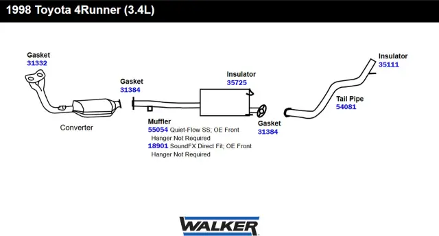 18901 - : SoundFX Direct Fit Exhaust Muffler Overall Length 57.000 IN for Walker Exhaust Image