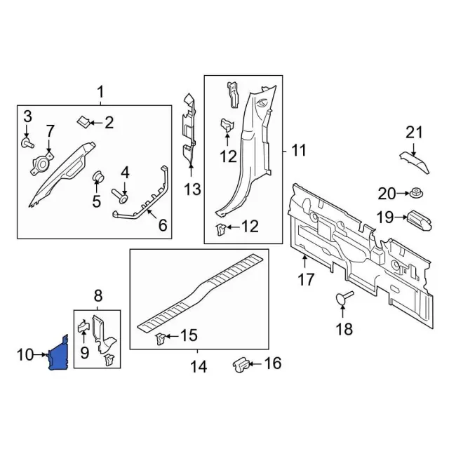 2021-2024 Ford - Cowl Kick Panel Cover - Ford (ML3Z-15023A98-AE)