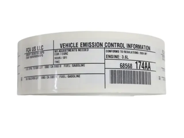 68568174AA - Labels: Vehicle Emission Control Information Label for Mopar Image image