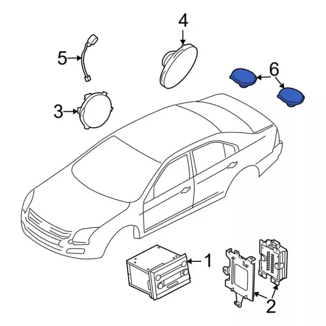 7E5Z18808B - Body: Pkg Tray Speaker for Ford: Fusion | Mercury: Milan Image