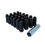 K6TS14200BGR - : Small Diam Spline Duplex Lug Nuts 13/16" &amp; 7/8" Key 14mm x 2.00 Black Set of 24 for Gorilla Automotive Image