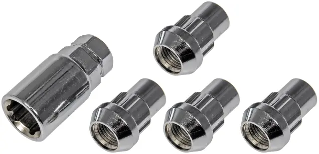 712228 - Wheels, Tires &amp; Parts: Wheel Nut Lock Chrome Acorn Set 1/2-20 for Dorman Image