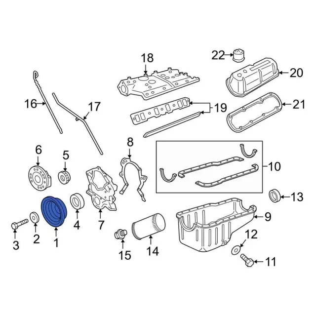 F2UZ6312A - : Pulley for Ford: Bronco, E-150 Econoline, E-150 Econoline Club Wagon, E-250 Econoline, E-250 Econoline Club Wagon, E-350 Econoline, E-350 Econoline Club Wagon, Econoline Super Duty, F-150, F-250, F-250 HD, F-350, Thunderbird | Lincoln: Continental, Mark VII | Mercury: Cougar Image