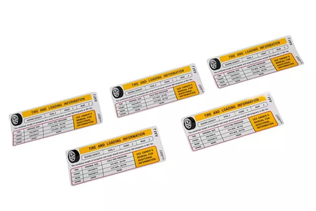 95145257 - : Vehicle Capacity Weight and Tire Information Label for GM Image
