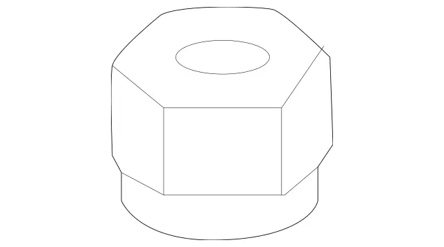 91300200600964 - Springs, Suspension and Hydraulics: Nut for Mercedes-Benz: 190D, 240D, 380SE, 380SEC, 380SEL, 450SE, 450SEL, 560SEC, 560SEL Image