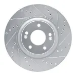 63121035R - : DFC Brake Rotor - Drilled and Slotted - Silver for DYNAMIC FRICTION Image