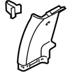 BC3Z26278D12AB - Body: Upper Pillar Trim for Ford: F-250 Super Duty, F-350 Super Duty, F-450 Super Duty Image