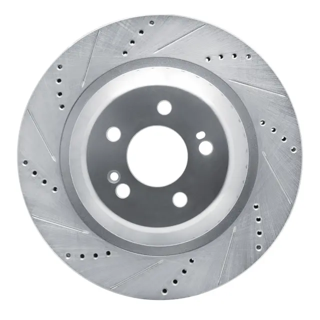 63163113L - Brakes &amp; Brake Parts: DFC Brake Rotor - Drilled and Slotted - Silver for DYNAMIC FRICTION Image