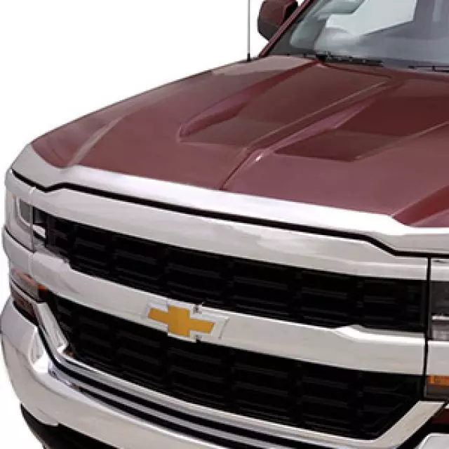 19331067 - Exterior: Aeroskin Hood Deflector - Chrome for Chevrolet: Silverado 1500, Silverado 2500 HD, Silverado 3500 HD Image
