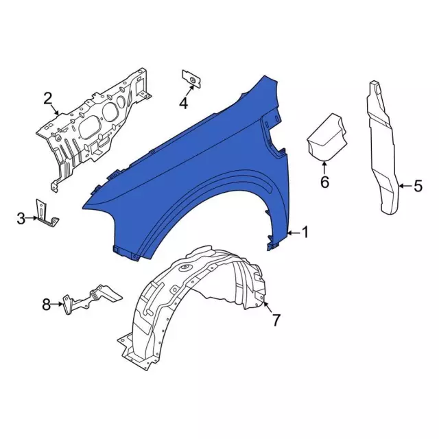 NZ6Z16005B - Body: Fender for Ford: Maverick Image