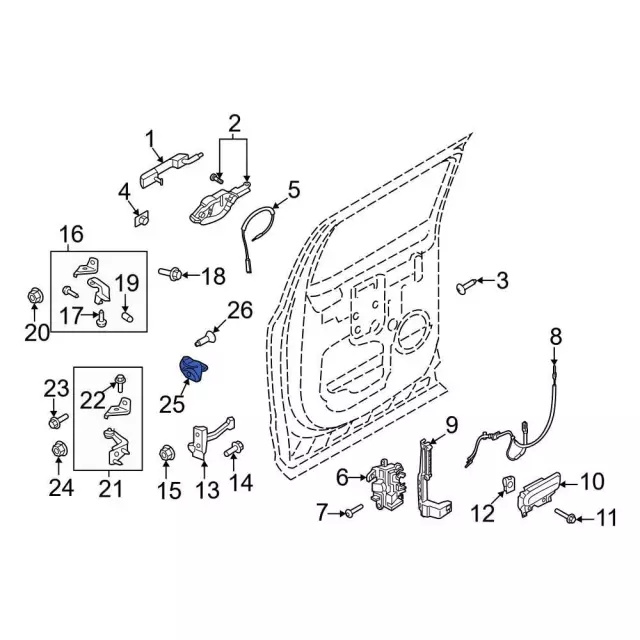 Door Lock Striker Plate - Ford (ML3Z-5822008-B)