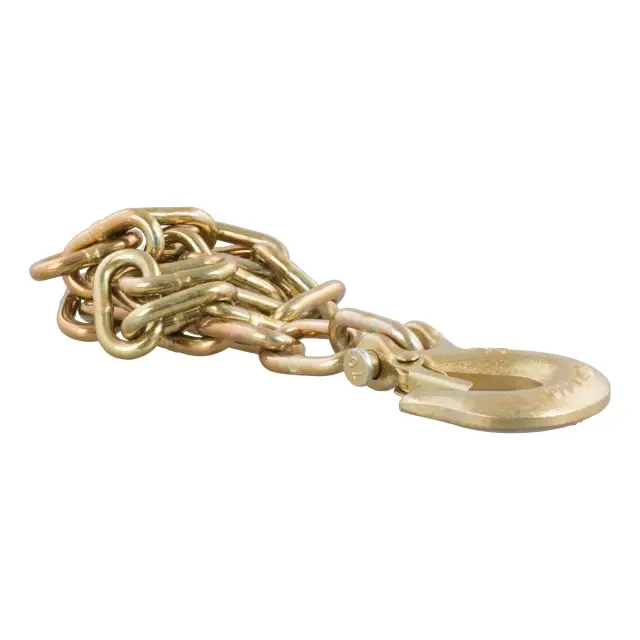 80303 - : 35" Safety Chain with 1 Clevis Hook (12,600 lbs, Yellow Zinc) for CURT Image