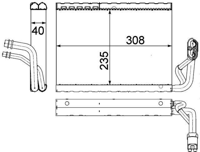 AE91000P - Air Conditioning &amp; Heat: A/C Evaporator Core for Mahle Image