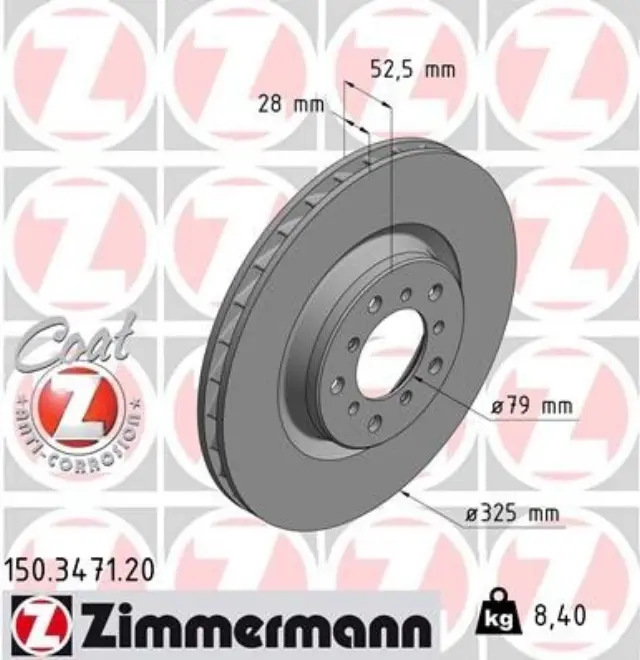 150347120 - : Zimmermann 150.3471.20 Disc Brake Rotor for ZIMMERMANN Image