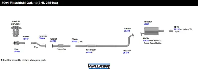 52540 - Exhaust: Exhaust Pipe for Walker Exhaust Image