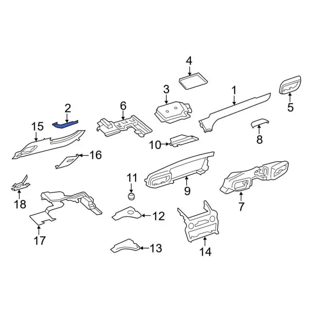 LB5Z7804339EA - : Front Molding for Ford: Explorer Image