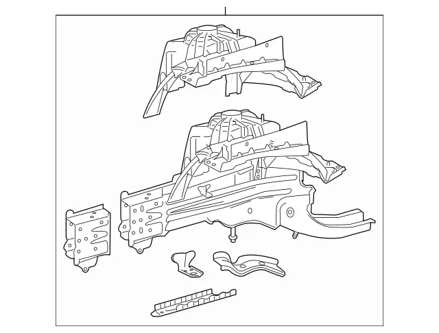 2056208700 - Front-End Assembly, Front Panel: Longitudinal Member for Mercedes-Benz: C350e, C400, C43 AMG, C450 AMG, C63 AMG, C63 AMG S Image image
