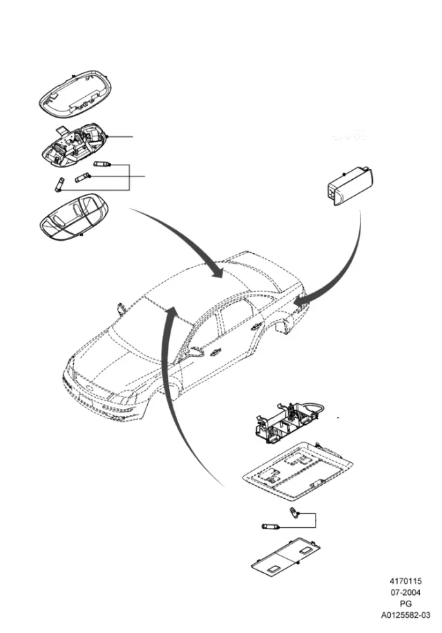 YF1Z13783AA - Body: Dome Lamp Lens for Ford Image