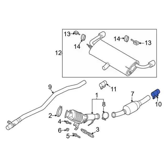 LX6Z5A215A - : Catalytic Converter Clamp for Ford: Bronco Sport, Escape | Lincoln: Corsair Image