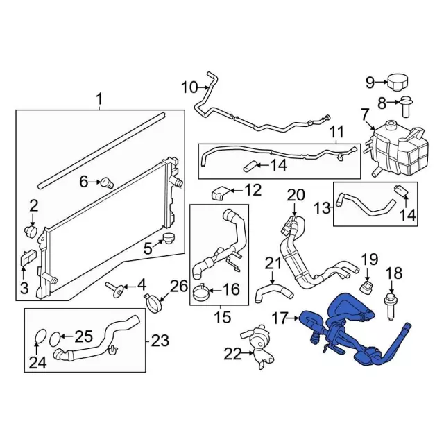 Radiator Coolant Hose - Ford (MB3Z-8286-T)