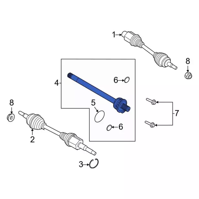 Cv Intermediate Shaft - Ford (K2GZ-3A329-J)