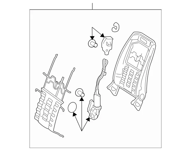 2049102934 - Driver Seat: Backrest Frame for Mercedes-Benz: C250, C300, C350, GLK250, GLK350 Image image