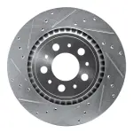 63127039L - : DFC Brake Rotor - Drilled and Slotted - Silver for DYNAMIC FRICTION Image