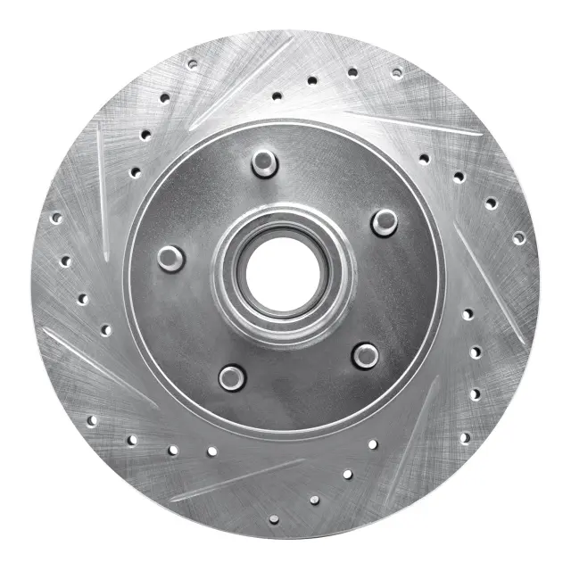 63147061L - Brakes &amp; Brake Parts: DFC Brake Rotor - Drilled and Slotted - Silver for DYNAMIC FRICTION Image