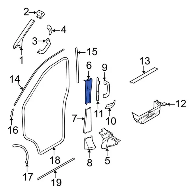 Door Pillar Post Trim Set - Ford (CK4Z-6124347-AE)