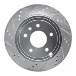 63147071L - : DFC Brake Rotor - Drilled and Slotted - Silver for DYNAMIC FRICTION Image