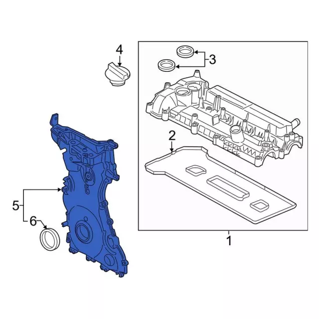 K2GZ6019J - Engine: Front Cover for Ford: Edge | Lincoln: Nautilus Image