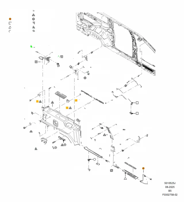 7L1Z7813284A - Body: Rear Sill Plate Retainer for Ford Image