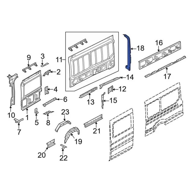 Panel Rear Corner Inner - Ford (SK4Z-6140455-B)
