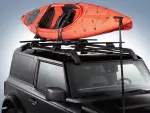 VKB3Z7855100EB - Hauling: 2024-2025 Ford - Rack Mounted Kayak Carrier W/O Lock for Ford: Bronco, Bronco Sport, E-350 Super Duty, E-450 Super Duty, Escape, Expedition, Explorer, F-150, F-250 Super Duty, F-350 Super Duty, F-450 Super Duty, F-550 Super Duty, Maverick, Ranger Image
