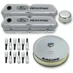 302510 - : Ford Racing Complete Dress Up Kit, Chrome Finish With Black Emblems for Ford Performance Parts Image