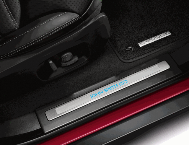 VPLVS0372CJB - Interior: Sill Treadplates, Personalized, Illuminated for Land Rover: Discovery Sport, Range Rover Evoque Image