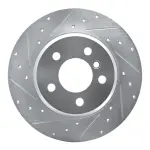 63131135L - : DFC Brake Rotor - Drilled and Slotted - Silver for DYNAMIC FRICTION Image