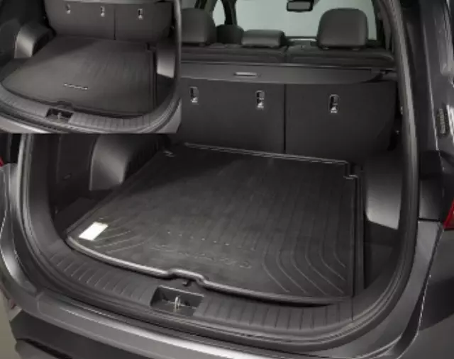 S1F12AC000 - Interior: 2019-2022 Hyundai Santa Fe Rear Cargo Tray Black - Genuine OEM for Hyundai: Santa Fe Image
