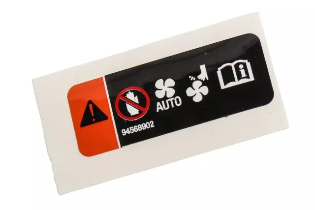 94568902 - Body: Fan Label for Cadillac: ATS, CTS, STS, XT4 | Chevrolet: Camaro, Equinox, Malibu, Sonic, Trax | GMC: Terrain Image