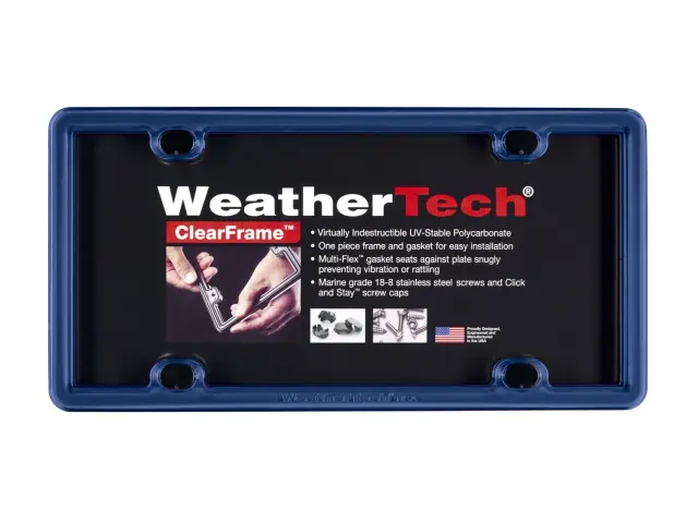 8ALPCF7 - : Navy Blue ClearFrame™ License Plate Frame for WeatherTech Image